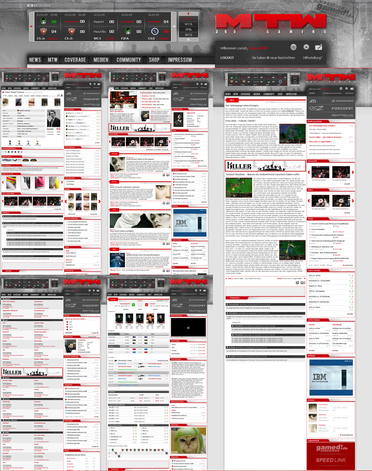 Mainlayout-Indexdesign inkl. 7 Unterseitengestaltungen